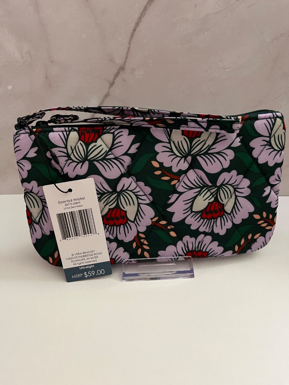 Vera Bradley Ultralight Lotus Sea Moss Lay Flat Backpack & Organizer Travel Set - Picture 11 of 15